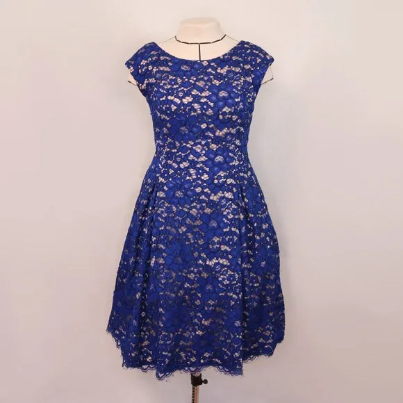Eliza J | Dresses | Eliza J Cobalt Blue Lace Overlay Cocktail Dress |  Poshmark